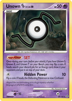 Unown S 39/132 Pokémon card from Secret Wonders for sale at best price