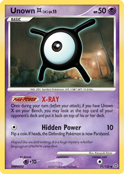 Unown X 71/132 Pokémon card from Secret Wonders for sale at best price