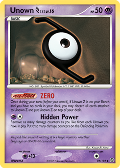 Unown Z 72/132 Pokémon card from Secret Wonders for sale at best price