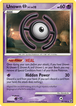 Unown H 29/106 Pokémon card from Great Encounters for sale at best price