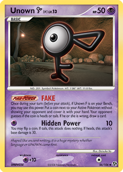 Unown F 56/106 Pokémon card from Great Encounters for sale at best price