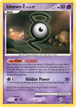 Unown G 57/106 Pokémon card from Great Encounters for sale at best price