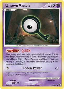 Unown Q 49/100 Pokémon card from Majestic Dawn for sale at best price