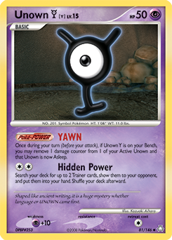 Unown Y 81/146 Pokémon card from Legends Awakened for sale at best price