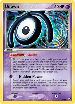Unown M/28 Pokémon card from Ex Unseen Forces for sale at best price
