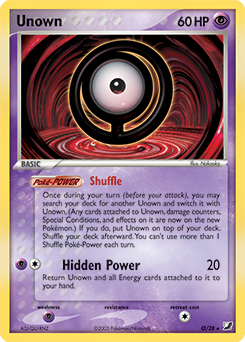 Unown O/28 Pokémon card from Ex Unseen Forces for sale at best price