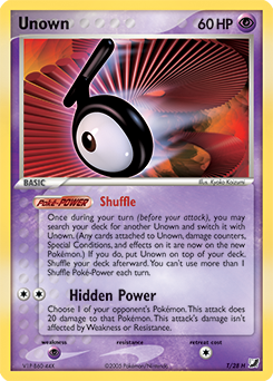 Unown T/28 Pokémon card from Ex Unseen Forces for sale at best price
