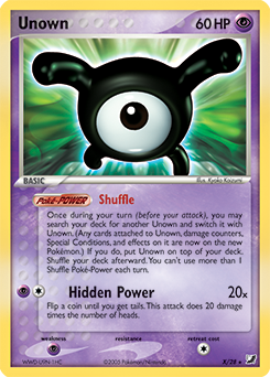Unown X/28 Pokémon card from Ex Unseen Forces for sale at best price