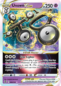 Unown VSTAR 066/195 Pokémon card from Silver Tempest for sale at best price