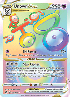 Unown VSTAR 199/195 Pokémon card from Silver Tempest for sale at best price