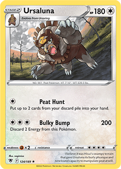 Rare Pokémon card Ursaluna 124/189 from Astral Radiance expansion