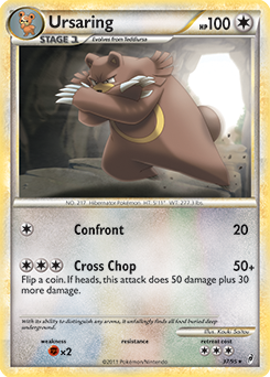 Rare Pokémon card Ursaring 37/95 from Call of Legends expansion