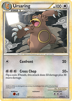 Rare Pokémon card Ursaring 27/95 from Unleashed expansion