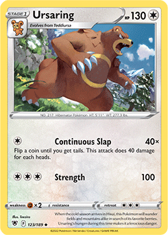 Uncommon Pokémon card Ursaring 123/189 from Astral Radiance expansion