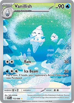 Illustration rare Pokémon card Vanillish 112/86 from White Flare expansion
