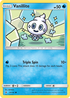 Vanillite 33/145 Pokémon card from Guardians Rising for sale at best price