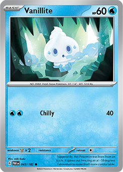 Vanillite 43/182 Pokémon card from Paradox Rift for sale at best price