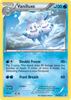 Rare Pokémon card Vanilluxe 29/101 from Noble Victories expansion