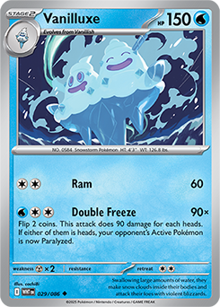 Uncommon Pokémon card Vanilluxe 29/86 from White Flare expansion