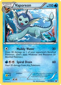 Vaporeon 25/108 Pokémon card from Dark Explorers for sale at best price