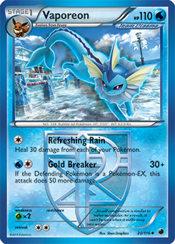 Vaporeon 20/116 Pokémon card from Plasma Freeze for sale at best price