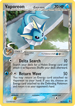 Vaporeon 18/113 Pokémon card from Ex Delta Species for sale at best price