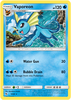 Vaporeon 18/68 Pokémon card from Hidden Fates for sale at best price
