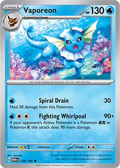 Vaporeon 134/165 Pokémon card from 151 for sale at best price