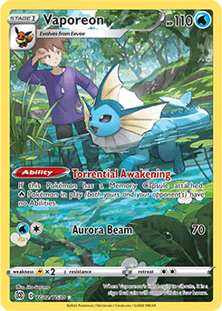Rare Holo Pokémon card Vaporeon TG02/TG30 from Brilliant Stars expansion