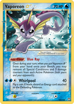 Vaporeon Star 102/108 Pokémon card from Ex Power Keepers for sale at best price
