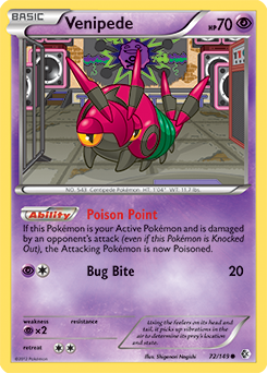 Venipede 72/149 Pokémon card from Boundaries Crossed for sale at best price