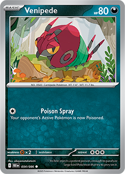 Common Pokémon card Venipede 54/86 from Black Bolt expansion