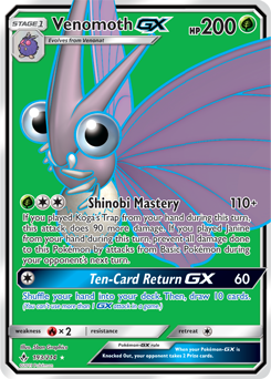 Full Art Pokémon Pokémon card Venomoth GX 193/214 from Unbroken Bonds expansion