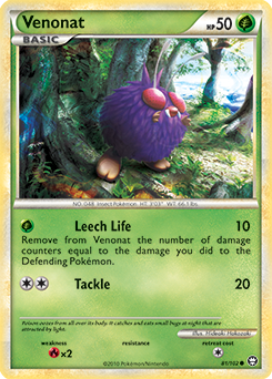 Common Pokémon card Venonat 81/102 from Triumphant expansion