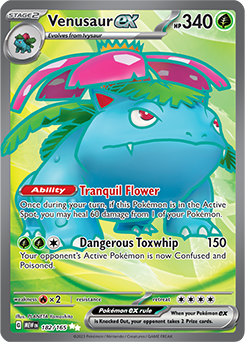 Ultra rare Pokémon card Venusaur ex 182/165 from 151 expansion