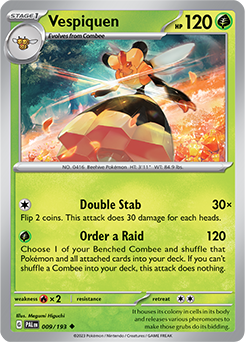 Uncommon Pokémon card Vespiquen 009/193 from Paldea Evolved expansion