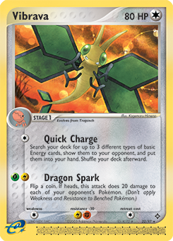 Carte Pokémon Rare Vibraninf 22/97 de la série Ex Dragon