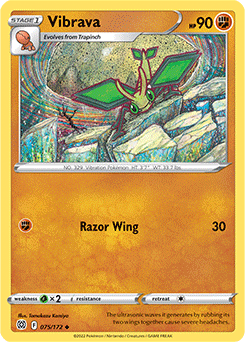 Uncommon Pokémon card Vibrava 075/172 from Brilliant Stars expansion