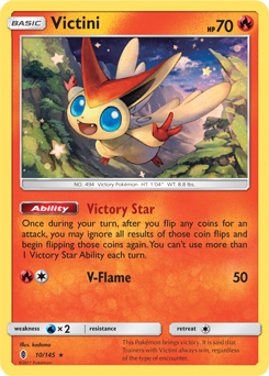 Victini 10/145 Pokémon card from Guardians Rising for sale at best price