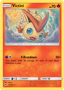 Victini 49/214 Pokémon card from Lost Thunder for sale at best price