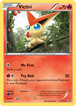 Victini 13/108 Pokémon card from Roaring Skies for sale at best price