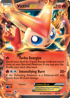 Pokémon EX Pokémon card Victini EX 18/135 from Plasma Storm expansion