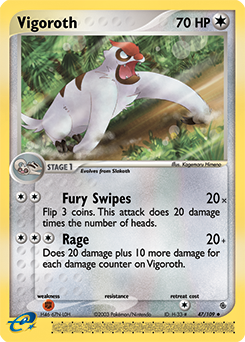 Carte Pokémon Vigoroth 47/109 de la série Ex Rubis & Saphir en vente au meilleur prix