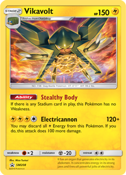 Promo Pokémon card Vikavolt SM208 from Sun and Moon Promos expansion
