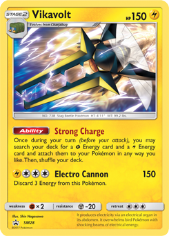 Promo Pokémon card Vikavolt SM28 from Sun and Moon Promos expansion