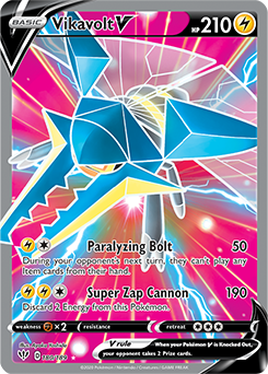Full Art Pokémon Pokémon card Vikavolt V 180/189 from Darkness Ablaze expansion