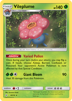 Vileplume 8/214 Pokémon card from Unbroken Bonds for sale at best price