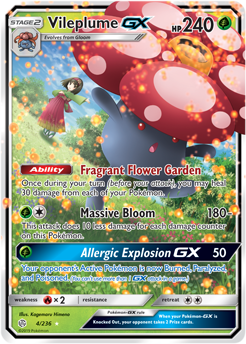 Vileplume GX 4/236 HoloNM EN Pokemon Karte