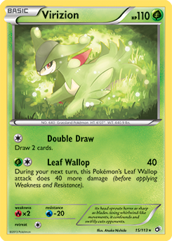 Carte Pokémon Virizion 15/113 de la série Legendary Treasures en vente au meilleur prix