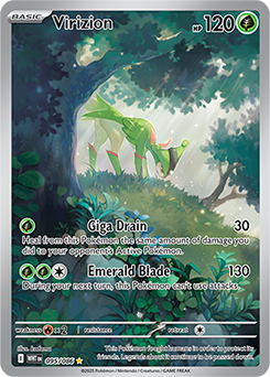Illustration rare Pokémon card Virizion 95/86 from White Flare expansion